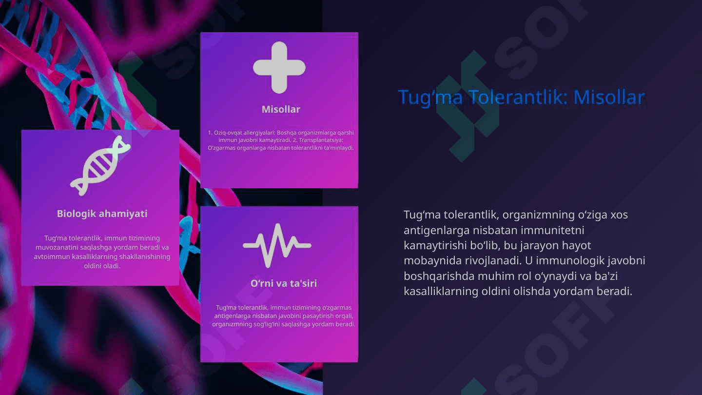 Immunologik tolerantlik. Tug‘ma tolerantlik 7