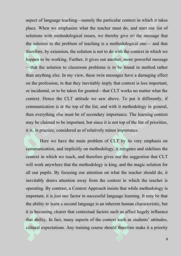 The role of context in teaching new words 8