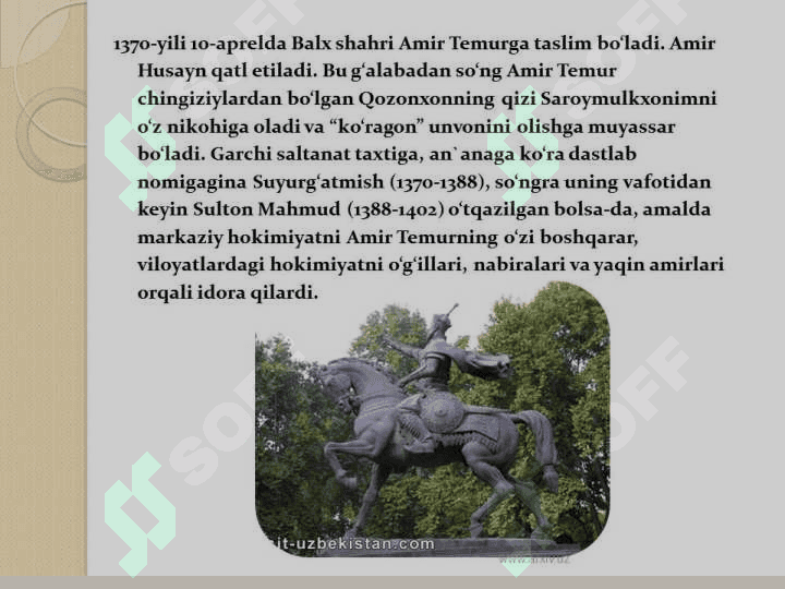 MAVOROUNNAXRDAGI AMIR TEMUR DAVLATI BILAN LEON KASTILIYA  QIROLLIGI  O’RTASIDA  ELCHILIK  ALOQALARI. 4