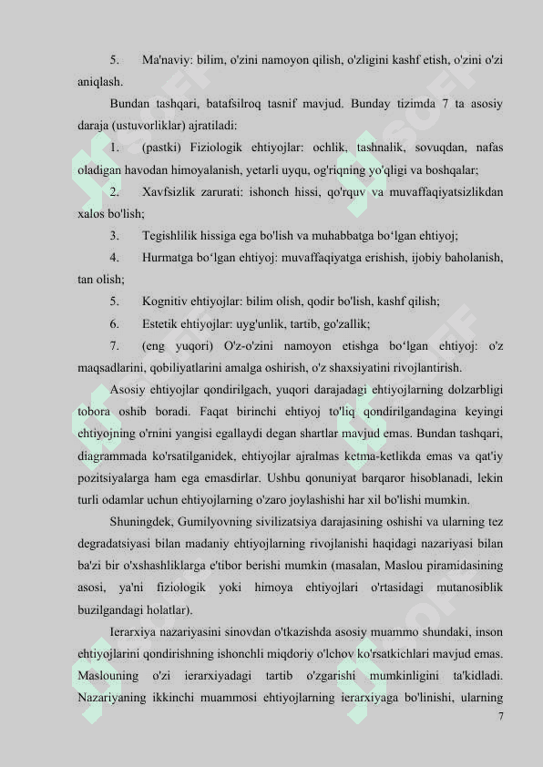 OʻZ OʻZINI KAMOL TOPTIRISH NAZARYASI 6