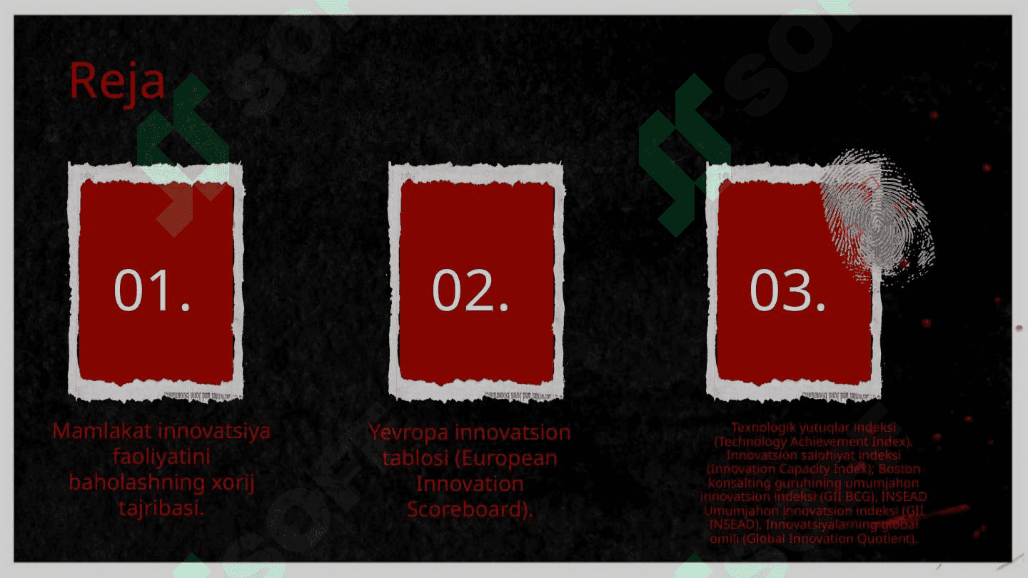 Mamlakat innovatsiya faoliyatini baholash 2