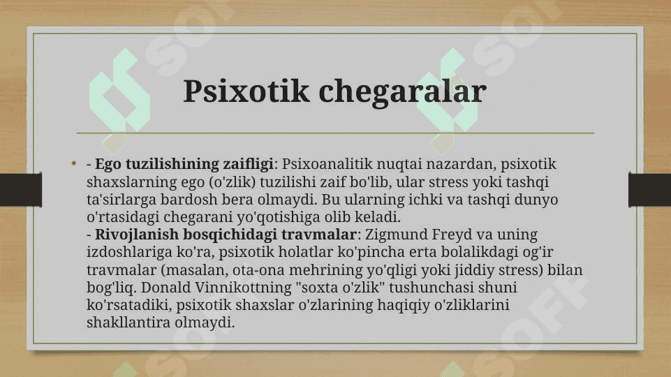 Shaxs taraqqiyotining psixotik chegaralari va  nevrotik darajalari 5