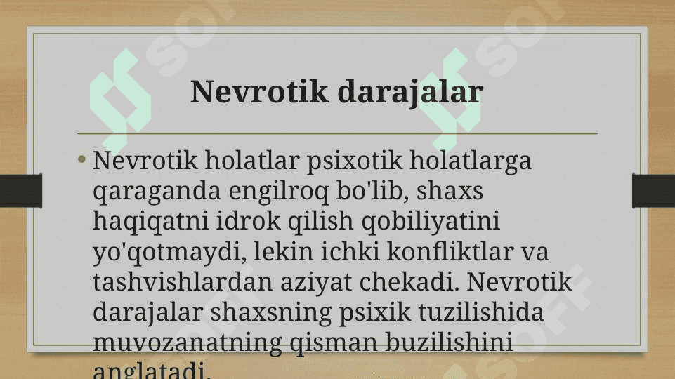 Shaxs taraqqiyotining psixotik chegaralari va  nevrotik darajalari 8