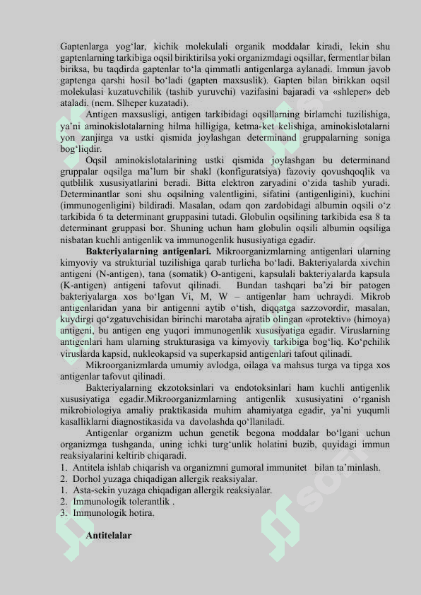 Antigen va antitelalar. Immunologik reaksiyalar, ularning tarkibiy qismlari (antigyenlar, antitelalar), qo‘yishdan maqsad. Diagnostikum va diagnostik zardoblar xaqida tushuncha. Diagnostik zardoblarni olish usullari 2