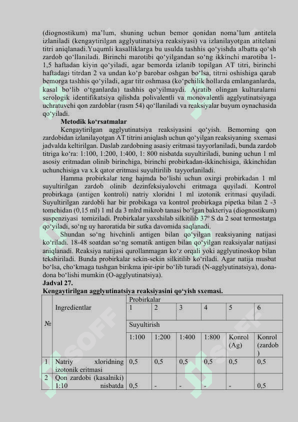 Antigen va antitelalar. Immunologik reaksiyalar, ularning tarkibiy qismlari (antigyenlar, antitelalar), qo‘yishdan maqsad. Diagnostikum va diagnostik zardoblar xaqida tushuncha. Diagnostik zardoblarni olish usullari 7