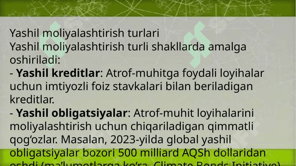 Yashil moliyalashtirish 3