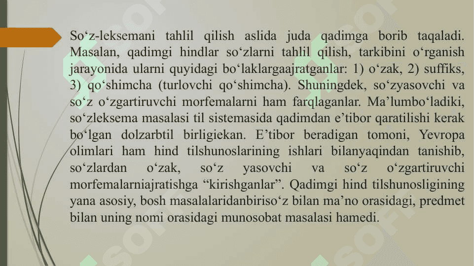 Leksema va uning til qurilishidagi maqomi 4