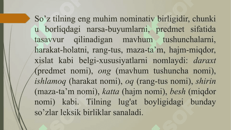 Leksema va uning til qurilishidagi maqomi 5