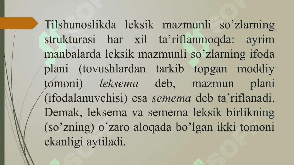 Leksema va uning til qurilishidagi maqomi 8
