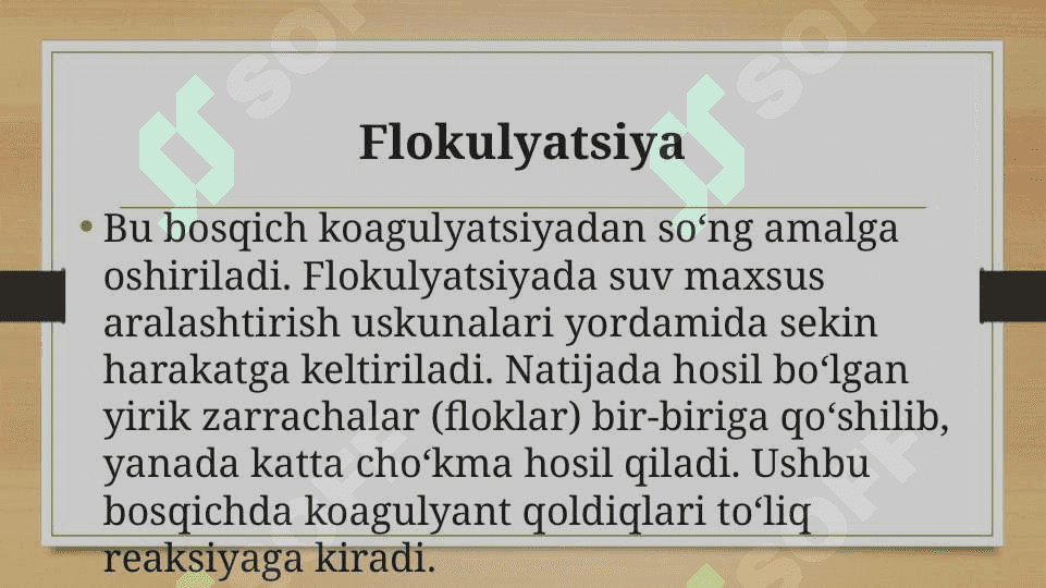 Ichimlik suvini kimyoviy tozalash bosqichlari 4