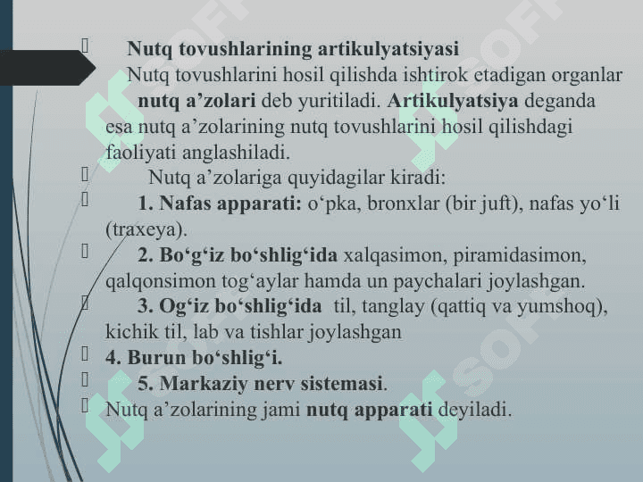 ONA TILINING FONETIK VOSITALARI: NUTQ TOVUSHLARI URG‘U, OHANG 8