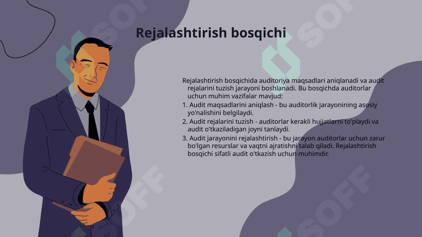 Boshqa tarmoqlarda audit qishloq xoʻjaligi korxonalarida audit oʻtkazishni tashkil etish bosqichlari va audit amallari 4