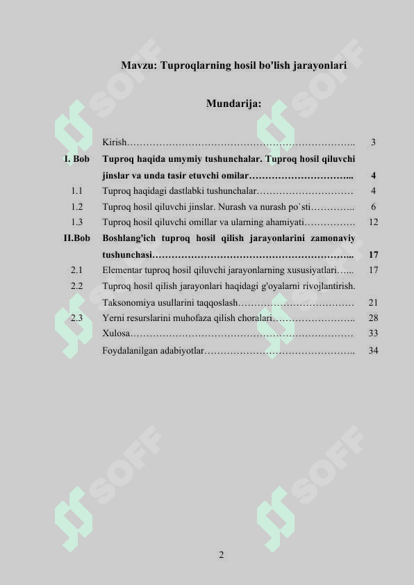Tuproqlarning hosil bo'lish jarayonlari 2
