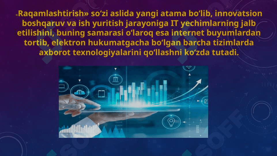Raqamli iqtisodiyotning afzalliklari Raqamli iqtisodiyot ko‘z o‘ngimizda yaralmoqda Raqamlashtirish – yangi iqtisodiy texnologiyalarning yo‘ldoshi 4