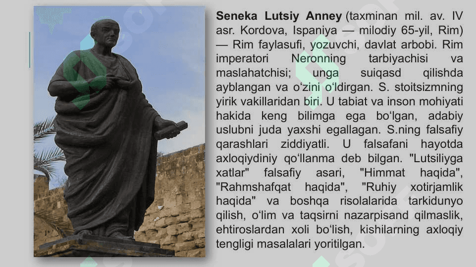 Senekaning “Lutsiliyga axloqiy xatlari” asari va uning ahamiyati 2