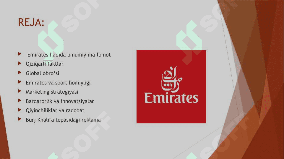 Emirates – Dunyoning Yetakchi Aviabrendi 2