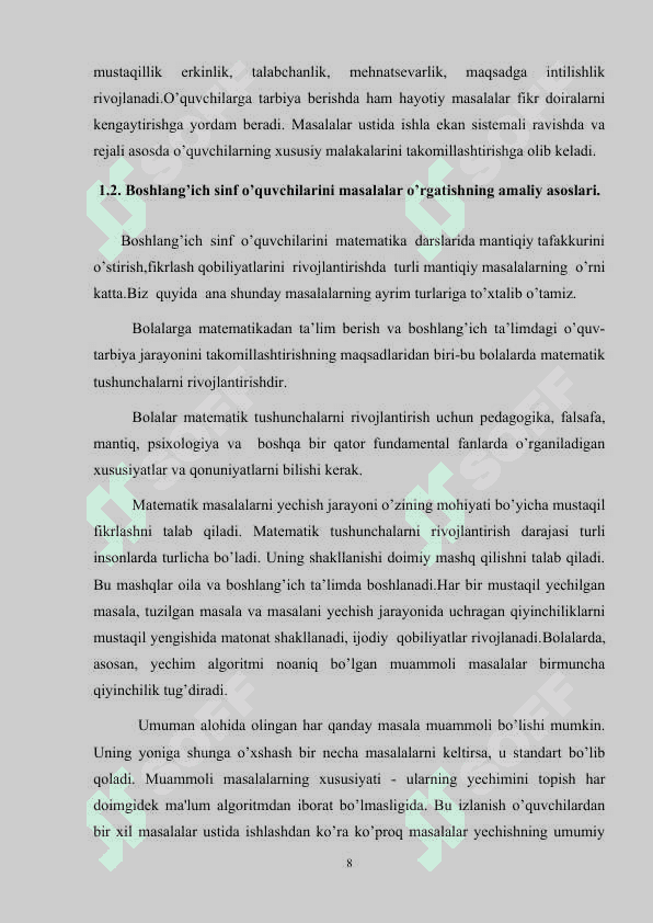 2-sinf  matematikada nostandart testlar tizimini yaratish 8