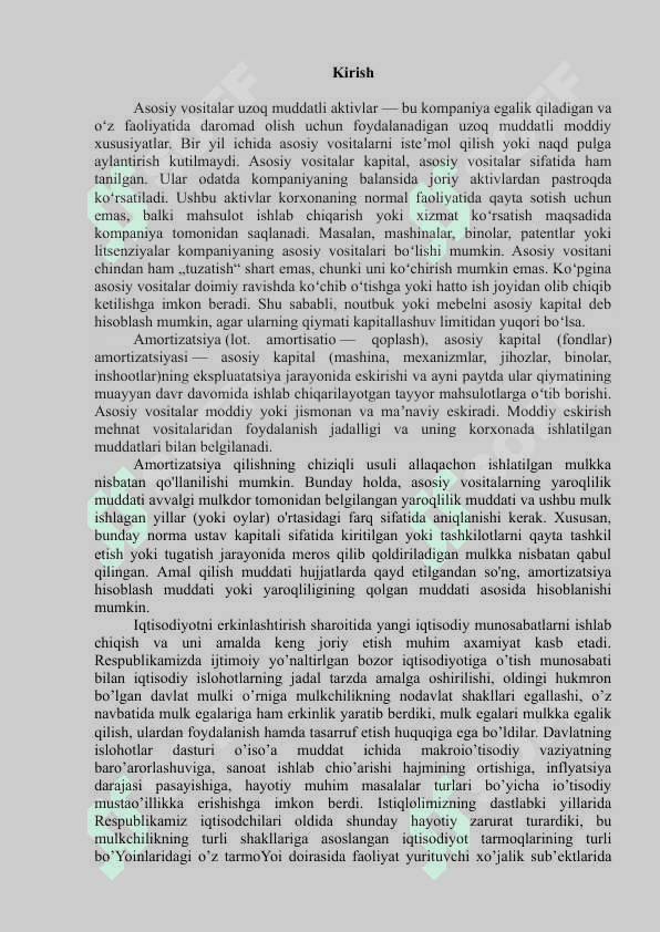 Asosiy vositalarga amortizatsiya hisoblash usullari va uning hisobi 2