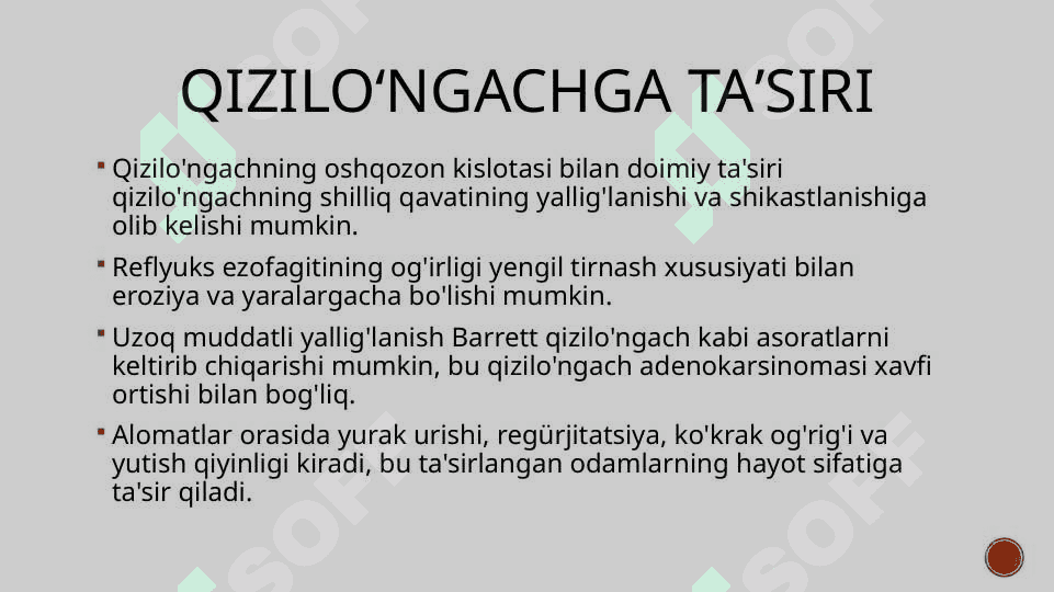 Gastroezofageal refluks (GERK) etiologiyasi ,patogenezi ,klinikasi va davolash usullari 4