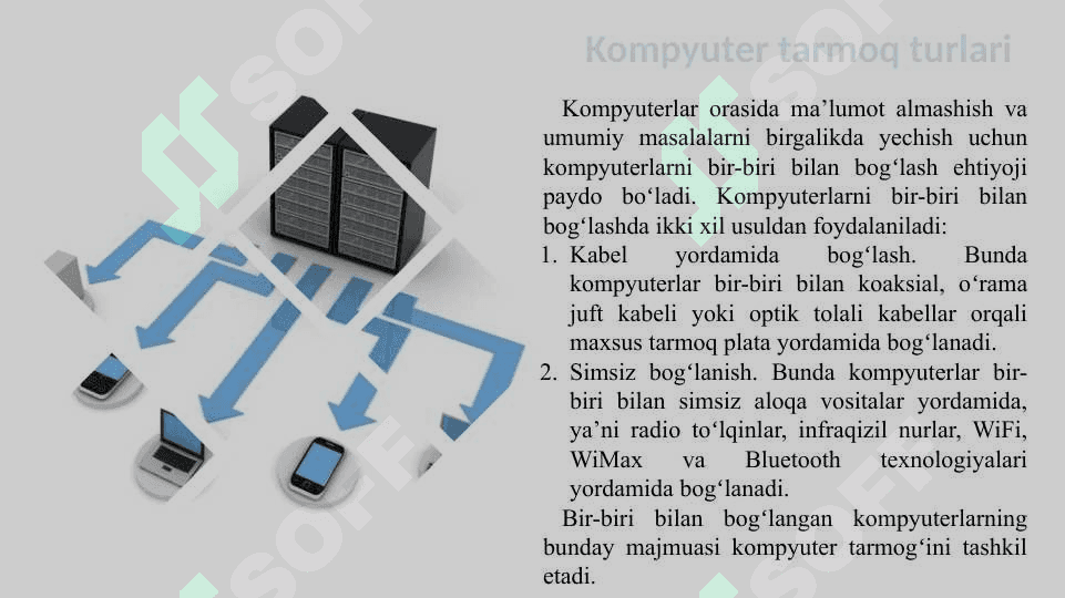 KOMPYUTER TARMOQLARI VA INTERNET TEXNOLOGIYALARI. AXBOROT XAVFSIZLIGI 4