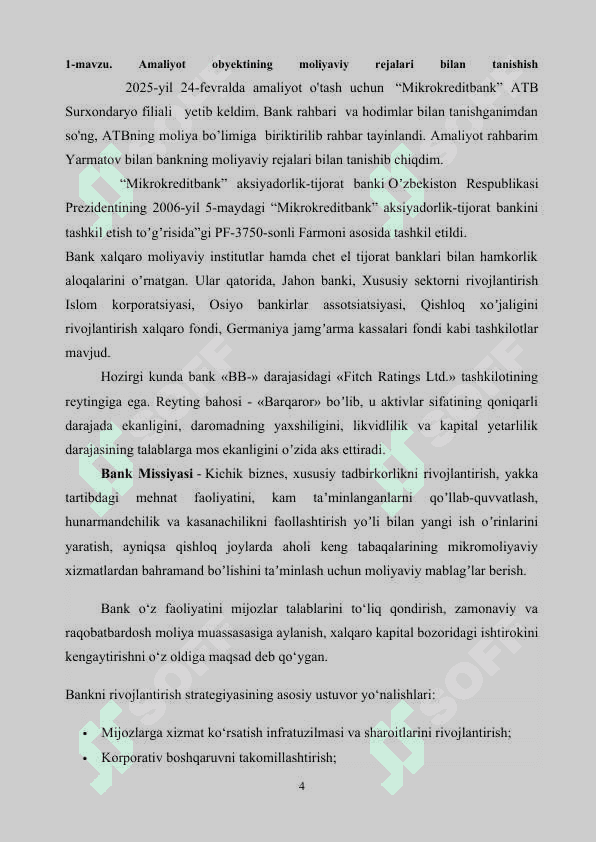Mikrokreditbank bank amaliyot hisoboti 4