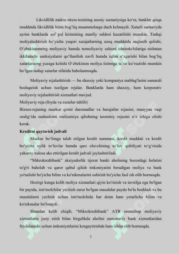 Mikrokreditbank bank amaliyot hisoboti 7
