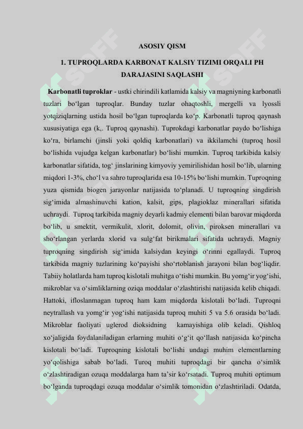 Tuproqdagi karbonat kalsiy tizimi 4