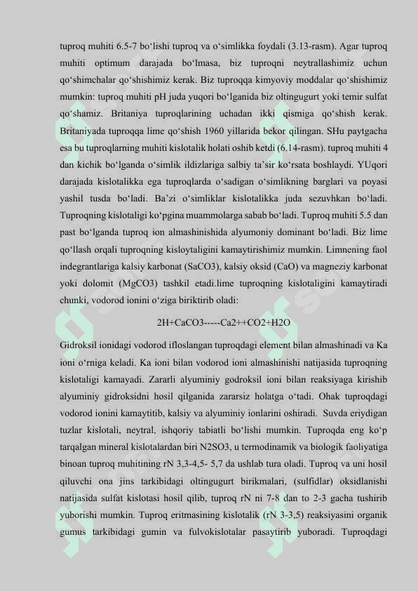 Tuproqdagi karbonat kalsiy tizimi 5