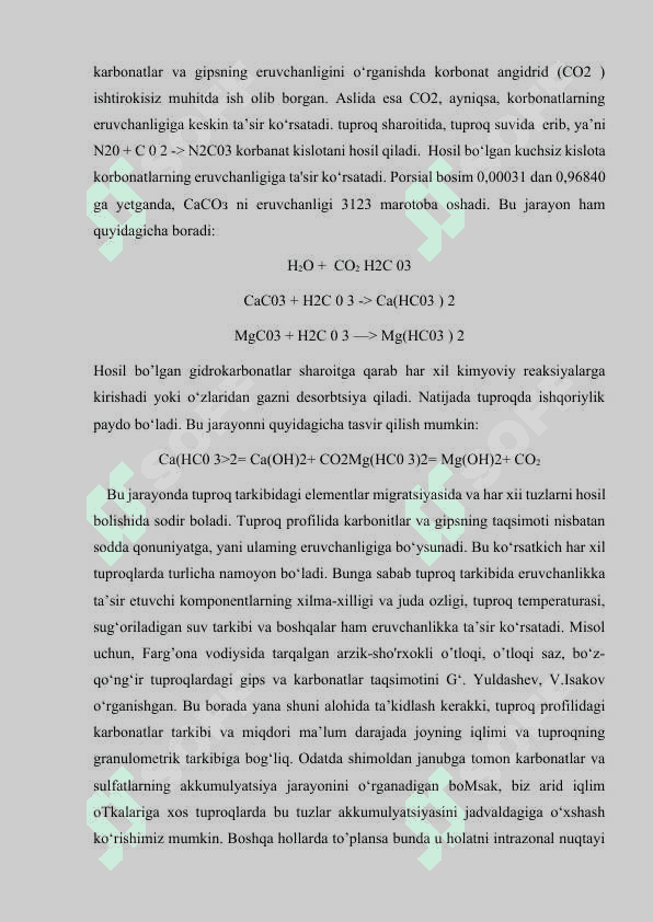 Tuproqdagi karbonat kalsiy tizimi 7