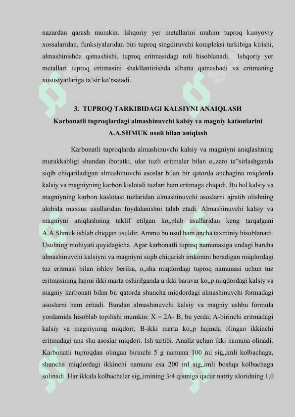 Tuproqdagi karbonat kalsiy tizimi 8