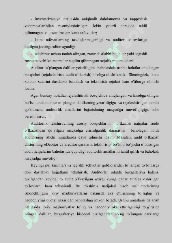 Auditorlik tekshiruvi natijalari bo’yicha auditorlik hisoboti va xulosasini tayyorlash 3