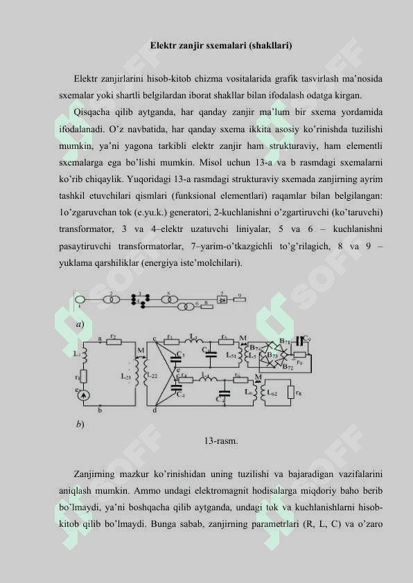 Elektr zanjirlar sxemasi va ularning klassifikatsiya 2