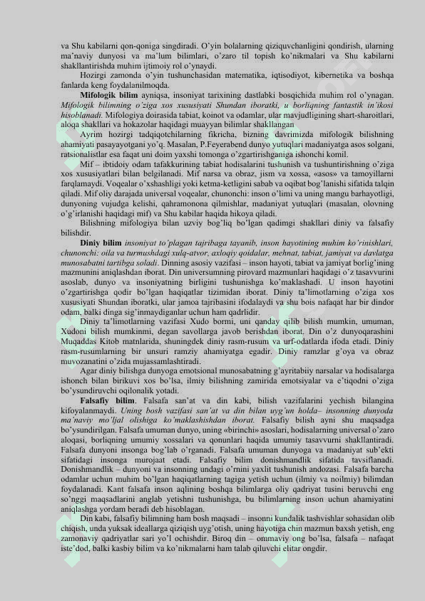Bilish falsafasi (Gnoseologiya) 5