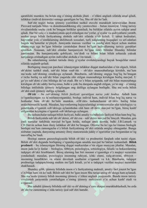 Bilish falsafasi (Gnoseologiya) 7
