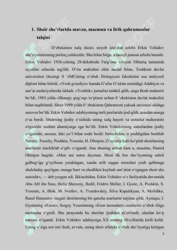 Erkin Vohidov she'riyatining g'oyaviy ahamiyati 2