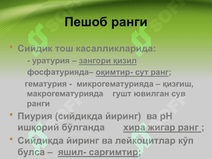 Siydik tekshiruvi . Peshob tahlili . Пешоб таҳлили . Сишдик текшируви 4
