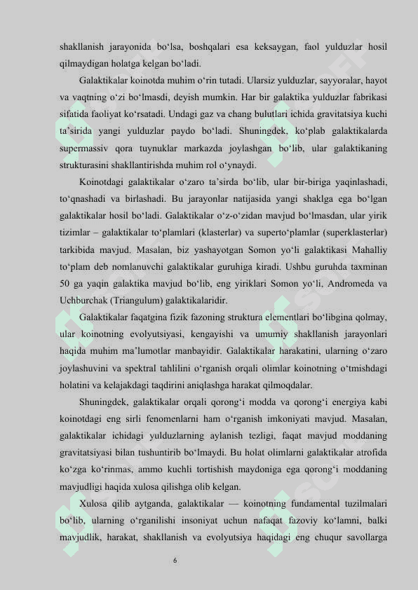 Galaktikalarning turlari. Xabbl kamertoni 6