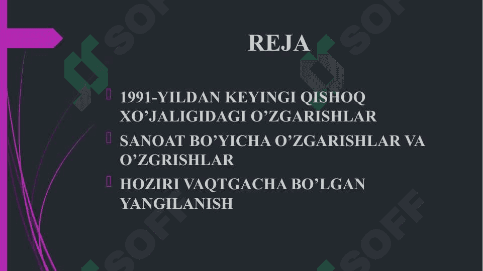 QISHLOQ XO’JALIGI VA SANOAT SOHASIDAGI O’ZGARISHLAR 2