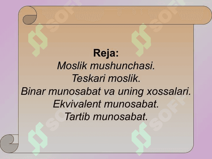 Moslik tushunchasi 2