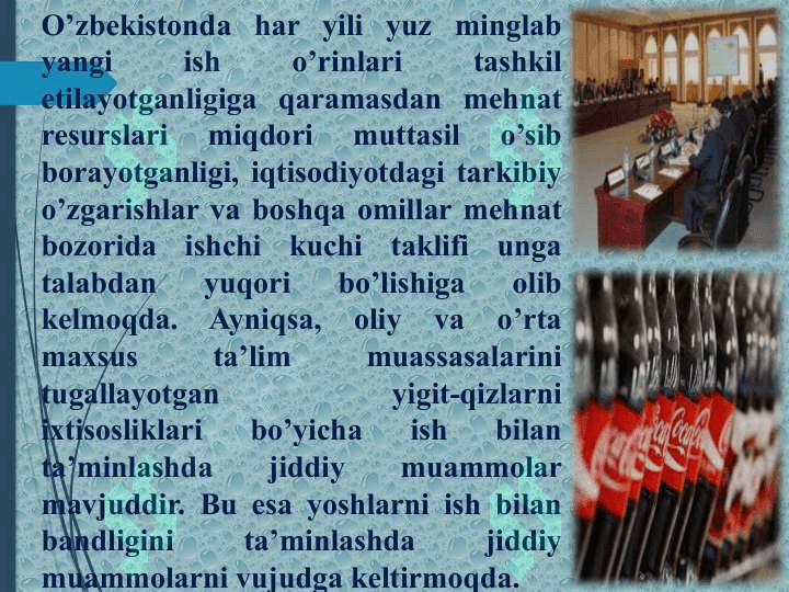 O’zbekistonda ishchi kuchi bozorining shakillanishi va rivojlanishi 4