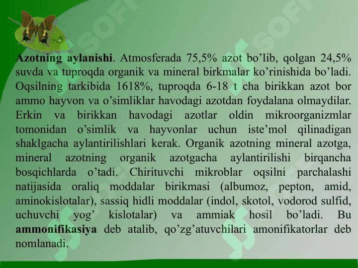 Mikroorganizmlarning tabiatda moddalar almashinuvidagi roli 4