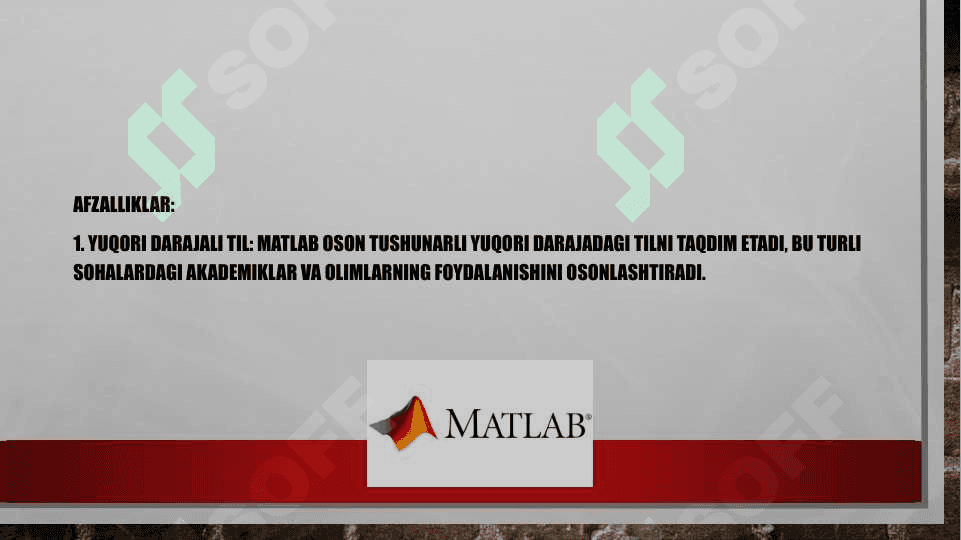 Matlab dasturi afzallik va kamchiliklari 3