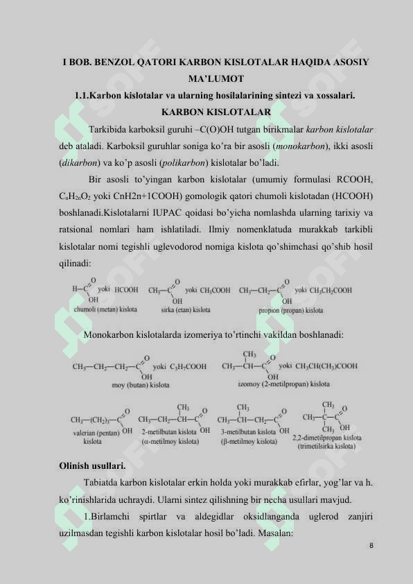 BENZOL QATORI KARBON KISLOTALAR HAQIDA ASOSIY MA’LUMOT 6