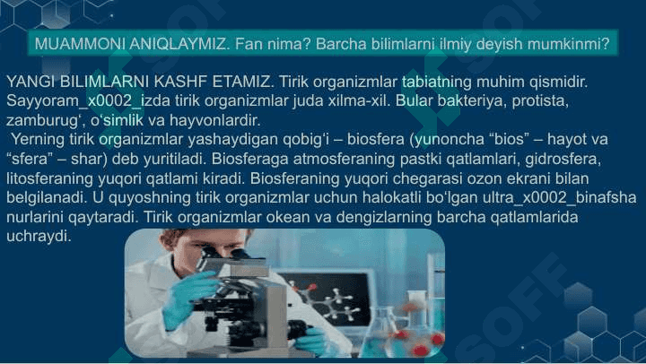 MavzuBIOLOGIYA – HAYOT HAQIDAGI FAN 2