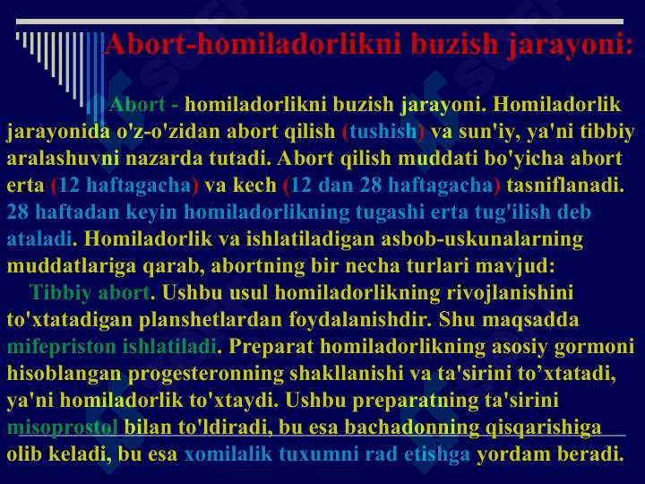 Yangi reproduktiv texnologiyalarning axloqiy muammolari. Hayot oliy qadriyat sifatida. Inson hayotining boshlanish vaqtini aniqlash muammosi. Embrionning ahloqiy statusi. Homiladorlikni to‘xtatishning etik-huquqiy jihatlari. Yangi reproduktiv texnologiyalarni qo‘llash va prenatal diagnostikaning etik jixatlari. Ekstrakorporal urug‘lantirish va surrogat onalik masalalari. 8