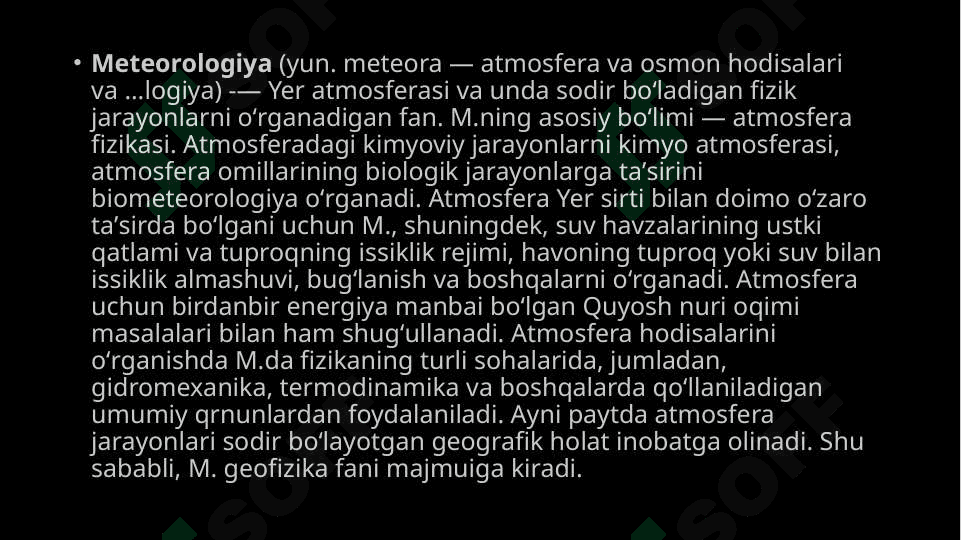 Meteorologik õlchov tizimlaridan foydalanish 4