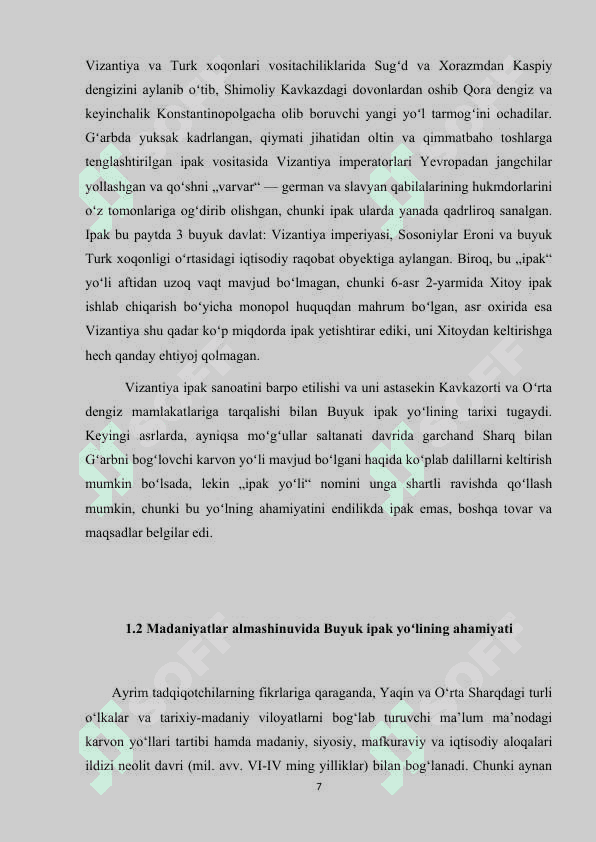 Buyuk ipak yoʻlining xalqaro turizm rivojlanishidagi oʻrni 7