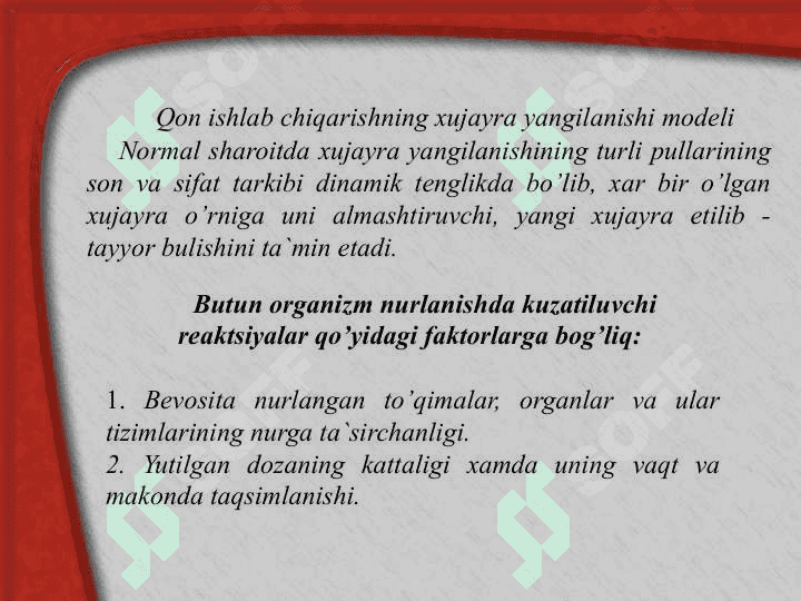 Organizmlar radiosezgirligi. Kritik sistemalar va radiatsion sindromlar 3