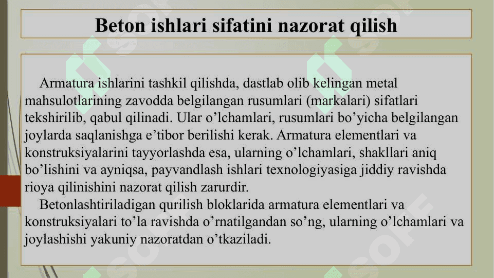 Beton ishlari sifatini nazorat qilishdagi me'yoriy hujjatlar tizimi 8