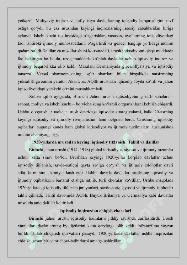 II-Jahon urushiga qadar Angilyaning iqtisodiy rivojlanishi 25 8